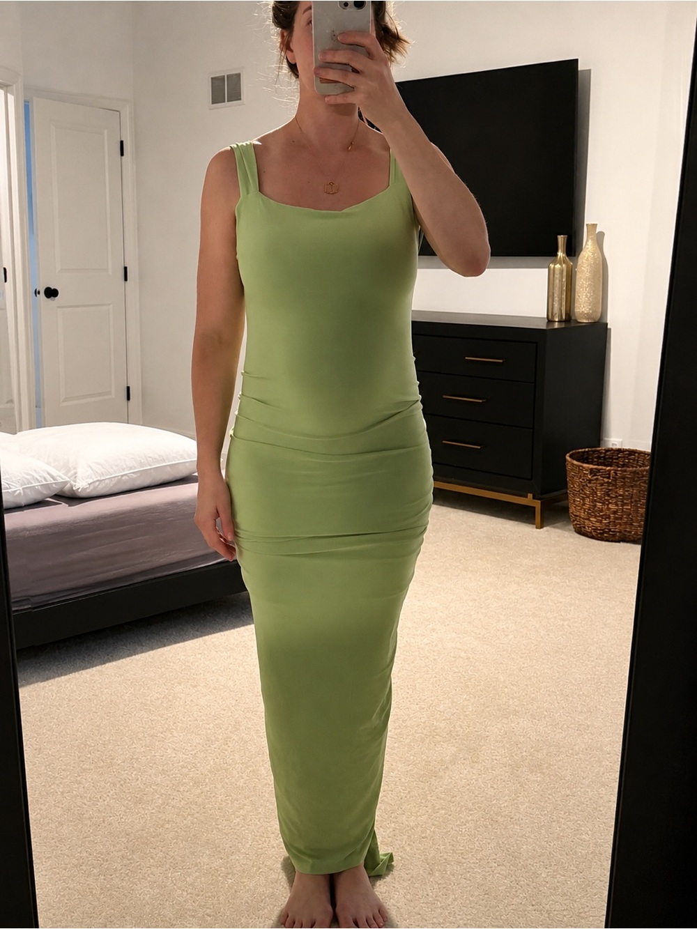 Sleeveless Light Green Maxi Dress - Elegant Bodycon Style